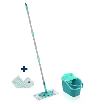 Leifheit Clean Twist M Ergo σετ καθαρισμού δαπέδου με κεφαλή σφουγγαρίστρας Micro Duo, 33 cm, πράσινο/λευκό