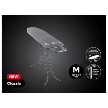 Leifheit Classic M σιδερώστρα μαύρη 120x38cm με σταθερή βάση σιδέρου και κάλυμμα βαμβακιού