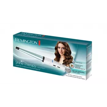 Remington CI53W Κωνικό σίδερο μαλλιών με κερατίνη & έλαιο argan, 25-38mm, 5 βαθμίδες θερμότητας, 160-220°C, χρόνος θέρμανσης 30s, αυτόματη απενεργοποίηση, θερμό τιρκουάζ/λευκό, 1,8m περιστρεφόμενο καλώδιο