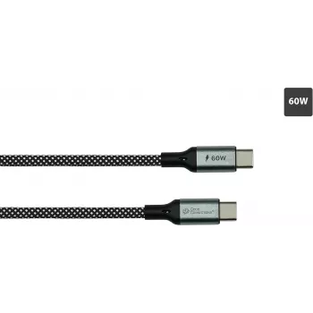 GoodConnections Μαγνητικό Σπιράλ Καλώδιο USB 2.0 60W USB-C σε USB-C, Μαύρο/Λευκό, 1m 2060-MT010SW