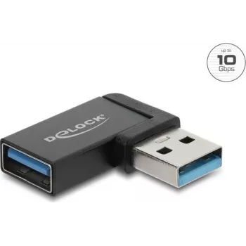 Delock USB 10 Gbps Type-A αρσενικό σε θηλυκό Adapter, Αριστερά Γωνιακός