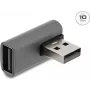 Delock USB 10 Gbps Type-A αρσενικό σε Type-A θηλυκό Adapter, Αριστερά Γωνιακός, Κέλυφος Αλουμινίου