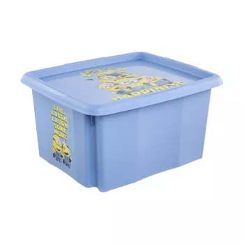 keeeper Κουτί με καπάκι 24L Karolina „Minions Happiness“ 42,5x35,5x22,5cm Ανοιχτό μπλε