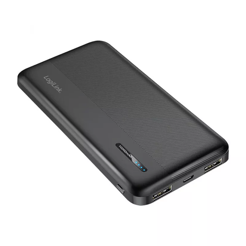 LogiLink PA0338RF Powerbank 10000 mAh με USB-C PD και Quick Charge 3.0, Μαύρο