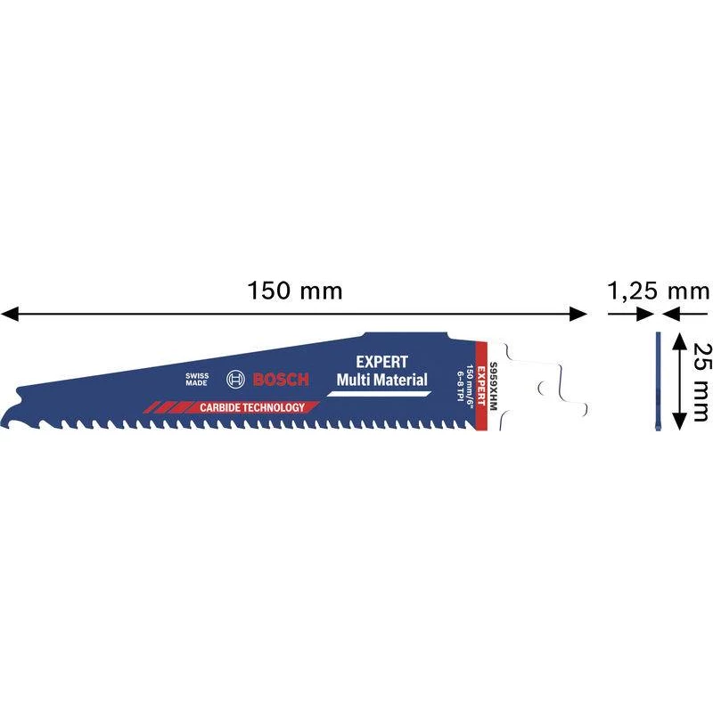 Bosch EXPERT Multi Material Λεπίδα σέγας 2608902332 S959XHM, Carbide, 150 mm, 6 TPI