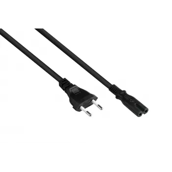 Kabelmeister Euro Καλώδιο τροφοδοσίας CEE 7/16 σε IEC C7, 1m, Μαύρο, 0,75mm²