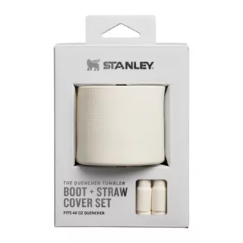 STANLEY The Quencher Boot + Strohhalm-Topper Σετ, Προστατευτικό αξεσουάρ σιλικόνης για 1,18L Tumbler, Light Cream
