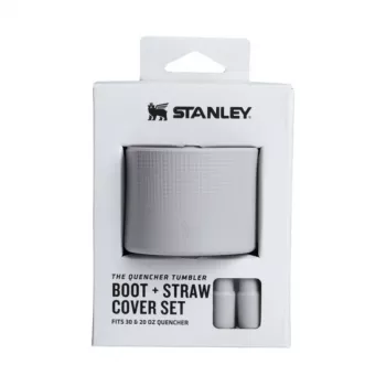 STANLEY Σετ 2 προστατευτικών θηκών και καπακιών καλαμιού για θερμός 0,89L/0,59L The Quencher Boot + Straw Topper Ανοιχτό γκρι