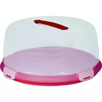 CURVER Στρογγυλή θήκη μεταφοράς κέικ Ø34,7x15,6cm κόκκινο με διαφανές καπάκι