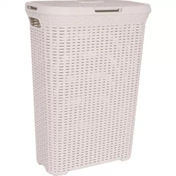 CURVER Style 40L καλάθι ρούχων με εφέ ψάθας, κρεμ, 44,8 x 26,5 x 61,5 cm