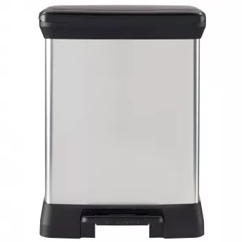 CURVER Μεταλλικός Κάδος Απορριμμάτων με Πεντάλ Deco Bin Duo 10+18L Ασημί
