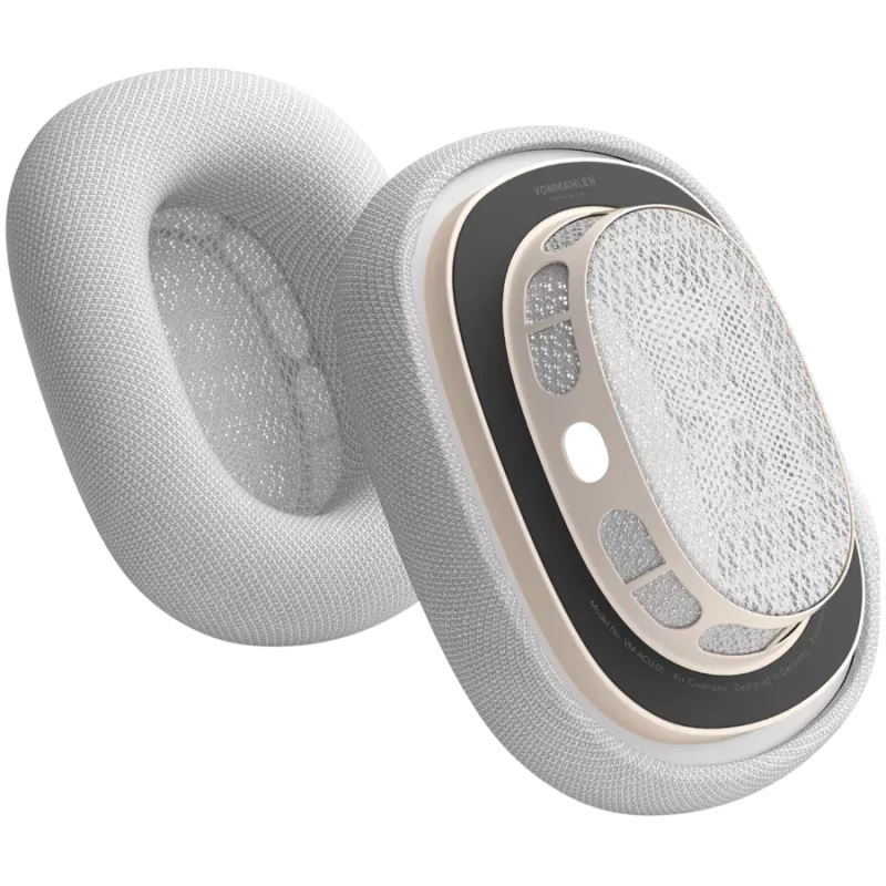VONMÄHLEN Μαξιλαράκια Αυτιών για AirPods Max, Ανοιχτό Γκρι