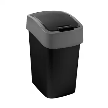 CURVER Flip Bin 9L Κάδος Απορριμμάτων Μαύρο/Ασημί
