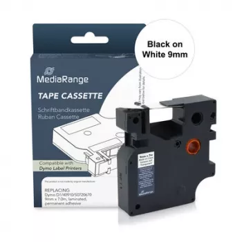 MediaRange Κασέτα Ταινίας Σήμανσης για Dymo D1 40913/S0720680, 9mm x 7m, Μαύρο σε Λευκό