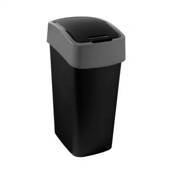 Curver Flip Bin 45L Κάδος Απορριμμάτων Μαύρο/Ασημί