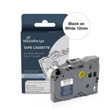 MediaRange συμβατή κασέτα ταινίας σήμανσης Brother TZ-FX231/TZe-FX231 Flexible ID 12mm 8m μαύρο σε λευκό