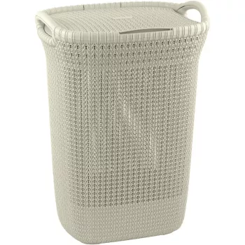 Curver Knit 57L καλάθι απλύτων με καπάκι, λευκό