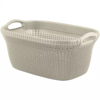 CURVER Knit 40L καλάθι απλύτων με καπάκι και ενσωματωμένες λαβές, λευκό, 59,5 x 38,5 x 27 cm