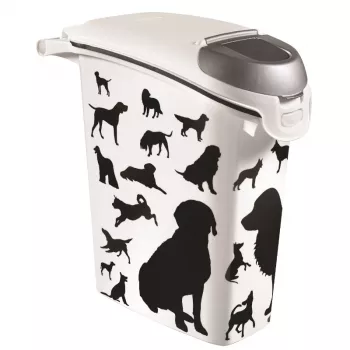 Curver Petlife δοχείο αποθήκευσης τροφής σκύλου 23L μαύρο με σχέδιο πατημασιάς