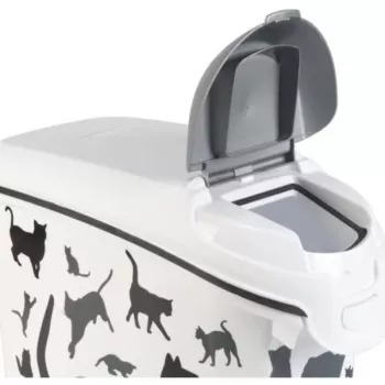 Curver Petlife δοχείο αποθήκευσης τροφής σκύλου 23L μαύρο με σχέδιο πατημασιάς