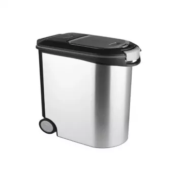CURVER Pet Life δοχείο αποθήκευσης τροφής με ρόδες, 12kg, 35L, 49,3x27,8x40,3 cm, ασημί