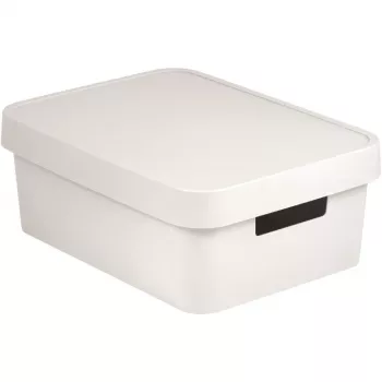 Curver Infinity Recycled 11L κουτί αποθήκευσης με καπάκι, λευκό