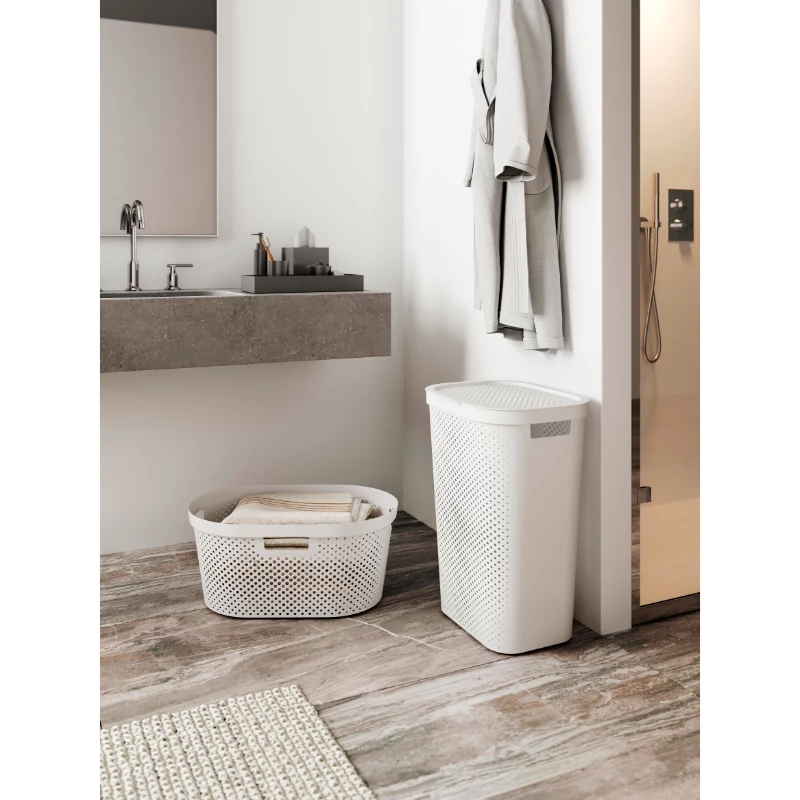 CURVER Infinity Recycled καλάθι απλύτων 40L 59x39x27cm λευκό