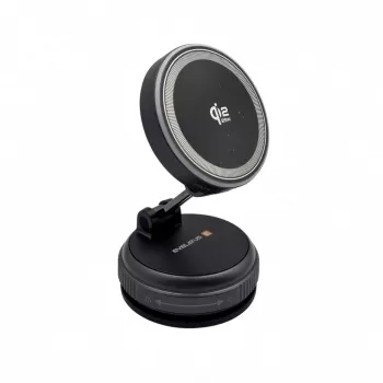 Evelatus Qi2 25W Μαγνητικός Ασύρματος Φορτιστής Αυτοκινήτου με Αυτόματο Σπιράλ Καλώδιο AutoSpring USB-C 1,2m Μαύρο