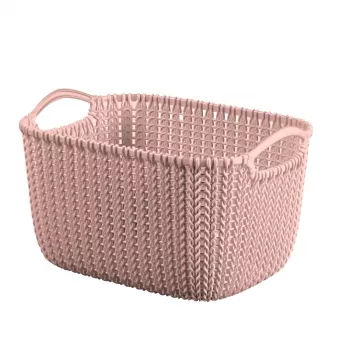 Curver Knit S Ορθογώνιο Καλάθι Αποθήκευσης 8L Ροζ