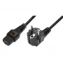 IEC LOCK Καλώδιο ασφάλισης γωνιακό Schuko σε ευθύ IEC C13 1,5m Μαύρο 10A 250V