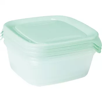 CURVER Fresh & Go Σετ μπολ αποθήκευσης με 3 τεμ., 0,8 L το καθένα, πράσινο, αεροστεγές, κατάλληλο για μικροκύματα και πλυντήριο πιάτων