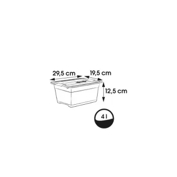 keeeper Crystalbox Cornelia Κουτί Αποθήκευσης με Καπάκι, 4 L, 29,5 x 19,5 x 12,5 cm, Διαφανές