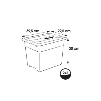 keeeper Crystalbox Cornelia Κουτί Αποθήκευσης με Καπάκι, 24 L, Διαφανές, 39,5 x 29,5 x 30 cm