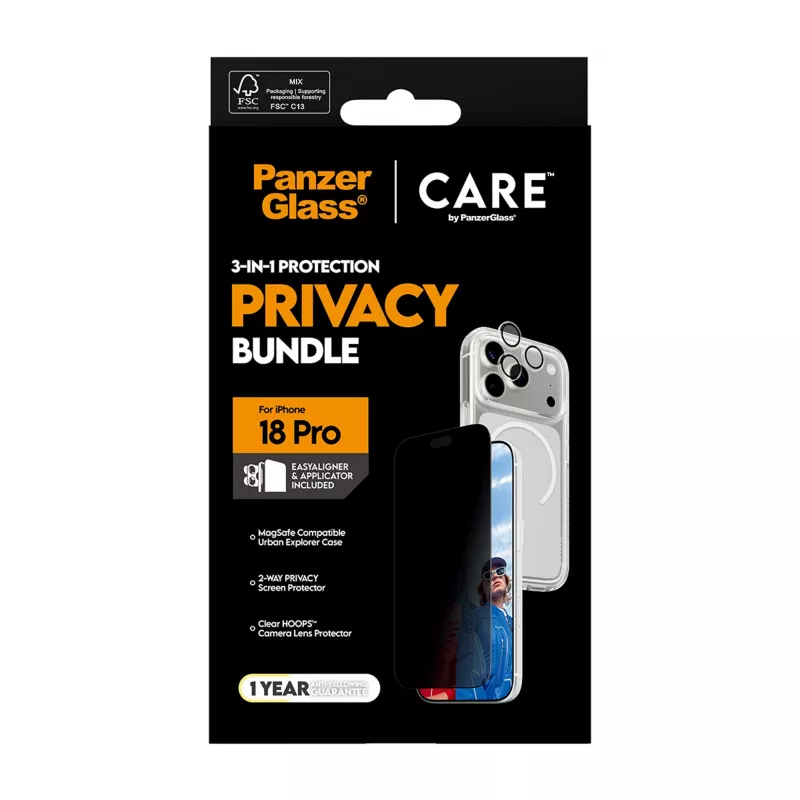 PanzerGlass PG PGC Privacy Flagship 3-in-1 Bundle για iPhone 18 Pro