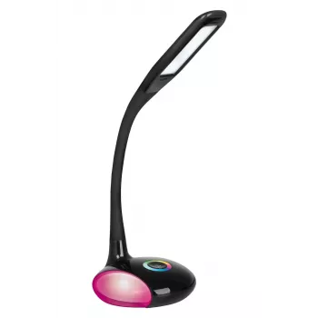 Activejet AJE-VENUS RGB Μαύρο Φωτιστικό γραφείου LED με βάση RGB, κύριο φως 7W, βάση RGB 3W, 400lm, 3000K/4500K/6000K, έλεγχος αφής, εύκαμπτος βραχίονας