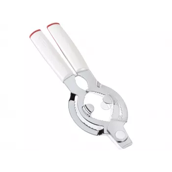 LEIFHEIT ComfortLine Ανοιχτήρι βαζών 103135 – Αβίαστο Twist-Assist, ρυθμιζόμενη λαβή, πλυντήριο πιάτων, Λευκό/Γκρι