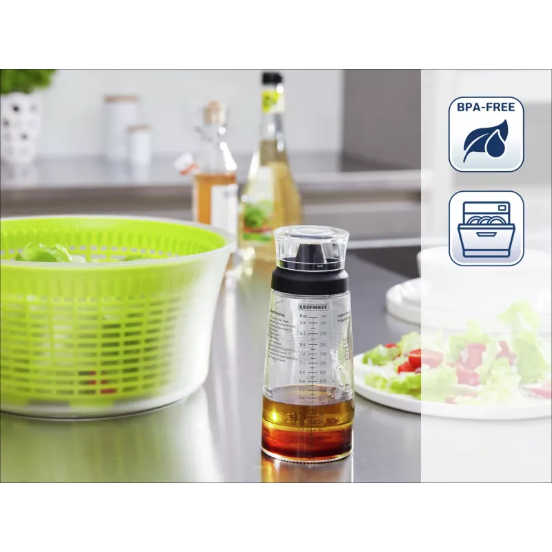 LEIFHEIT Σέικερ σαλάτας 300 ml, Διαφανές/Πράσινο