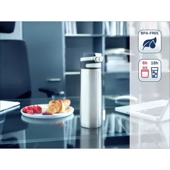 LEIFHEIT Thermo Mug Flip 600 ml Ασημί