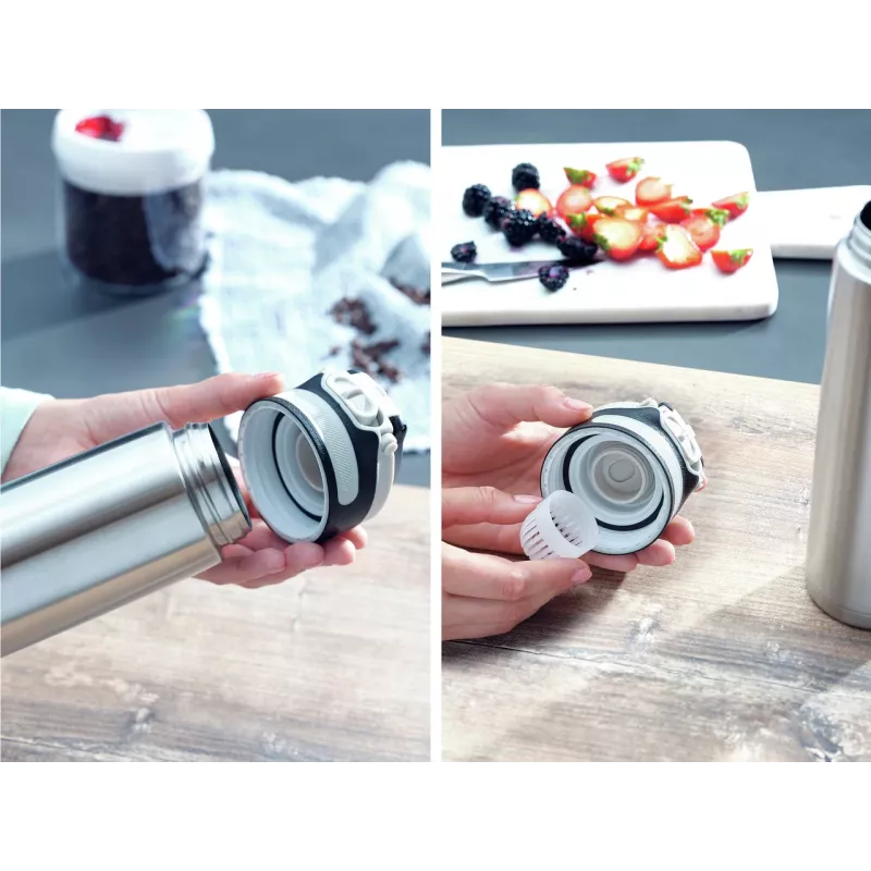 LEIFHEIT Thermo Mug Flip 600 ml Ασημί