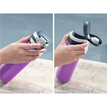 LEIFHEIT Thermos Flip 600 ml μωβ θερμομονωτική φιάλη ανοξείδωτου ατσαλιού