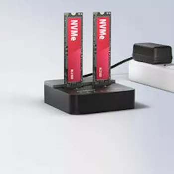 AXAGON ADSA-M2C22L Dock για δύο M.2 NVMe SSD, USB-C 20Gbps, λειτουργία κλωνοποίησης