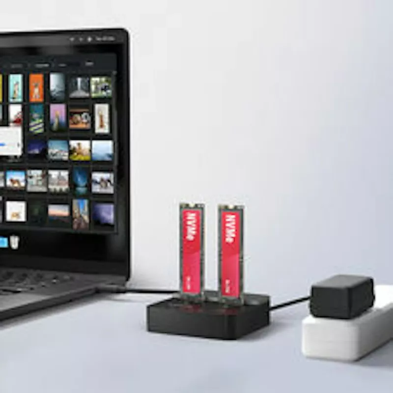 AXAGON ADSA-M2C22L Dock για δύο M.2 NVMe SSD, USB-C 20Gbps, λειτουργία κλωνοποίησης