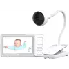 Chillax DM685 Wi-Fi/FHSS βίντεο babyphone με μονάδα γονέα 5 ιντσών, κάμερα 1080p, λειτουργία περιστροφής-κλίσης, νυχτερινή όραση, λειτουργία ενδοεπικοινωνίας, αισθητήρας θερμοκρασίας, νανουρίσματα, λευκό
