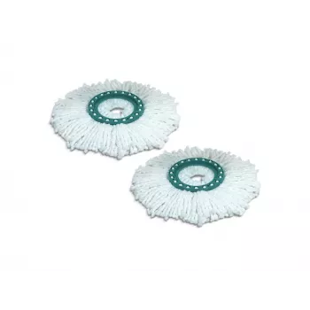 LEIFHEIT Clean Twist Disc Mop σετ ανταλλακτικών, 2 κεφαλές σφουγγαρίστρας μικροϊνών, λευκό