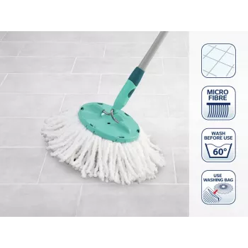 LEIFHEIT Clean Twist Disc Mop σετ ανταλλακτικών, 2 κεφαλές σφουγγαρίστρας μικροϊνών, λευκό