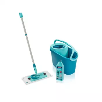 LEIFHEIT σετ καθαρισμού δαπέδου Clean Twist M Ergo με Power Cleaner 1L, σύστημα Spin-Mop, πράσινο/λευκό
