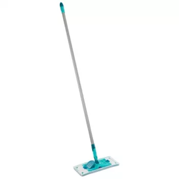 LEIFHEIT POWER CLEAN M Micro Duo επίπεδη σφουγγαρίστρα με τηλεσκοπικό κοντάρι, 33cm, πράσινο/λευκό/γκρι