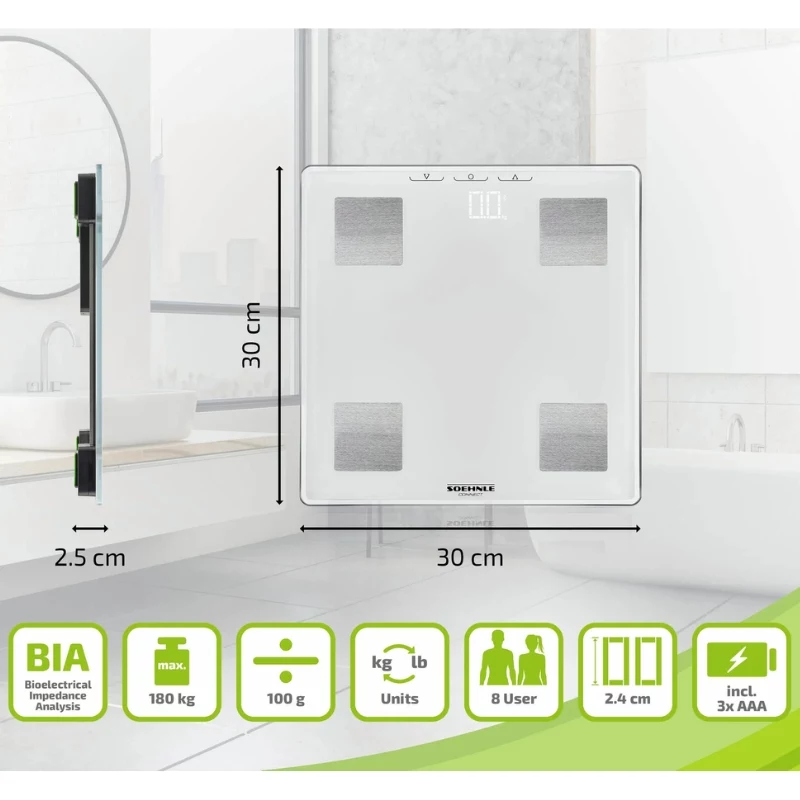 SOEHNLE Shape Sense Connect Lite ζυγαριά ανάλυσης σώματος με Bluetooth και εφαρμογή