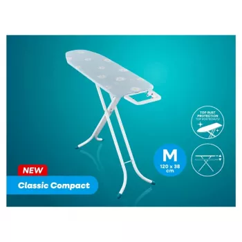 LEIFHEIT Σιδερώστρα Classic M Compact 120x38cm με βαμβακερό κάλυμμα και σταθερή βάση σιδήρου