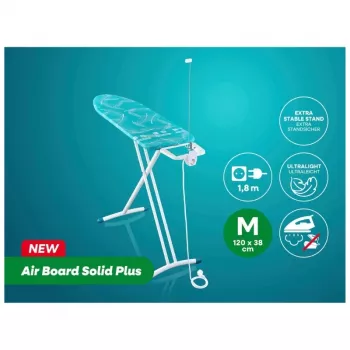 LEIFHEIT Air Board M Solid Plus Σιδερώστρα 120x38cm με κάλυμμα Thermo-Reflect